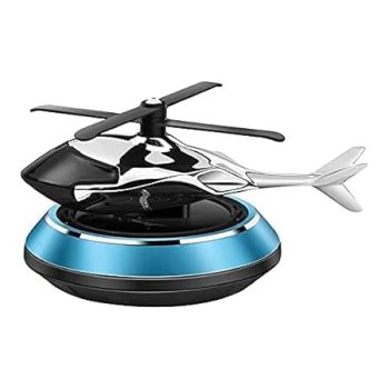 Solar Powered Rotating Helicopter Aromacure Furnishing Air Freshener Fresh Aroma Perfum Car Flavoring Decoration(Blue), Tablet, Pack Of 1