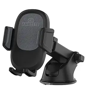 Amkette iGrip Drive Long Arm Premium Mobile Holder for Dashboard with 360 Rotation, Strong Build Quality for Windshield | Telescopic Adjustable Arm and Bottom Foot | Suction pad