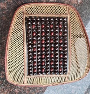 Q1 Beads Wooden Beads Lumbar Back Support Seat Cover Cushion for Chair/Car (1 Pack, Brown)